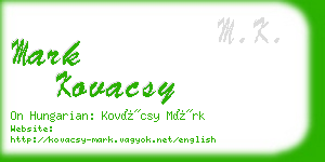 mark kovacsy business card